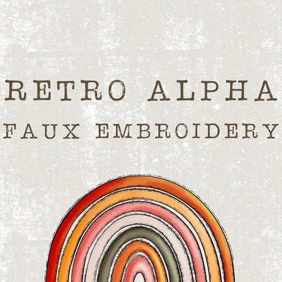 Retro Alpha Faux Embroidery