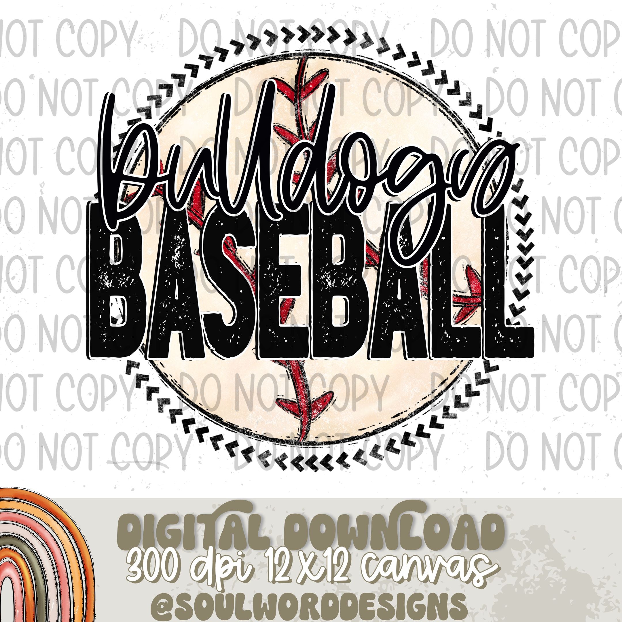 Bulldogs Baseball Circle Mascot - DIGITAL DOWNLOAD – Olive Soul