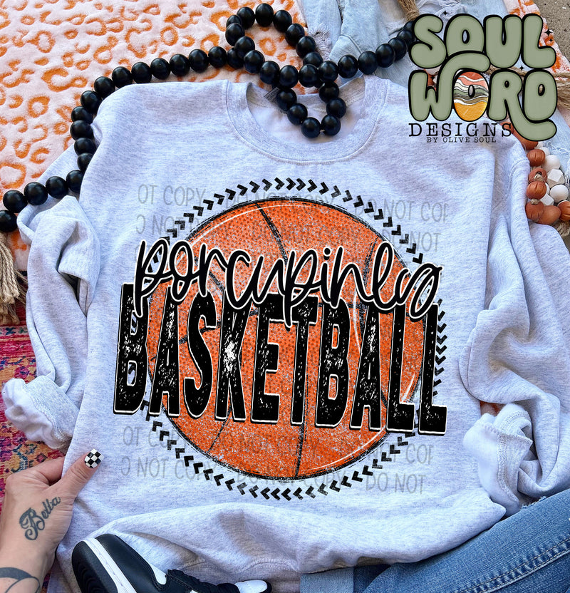 Porcupines Basketball Grunge Circle - DIGITAL DOWNLOAD