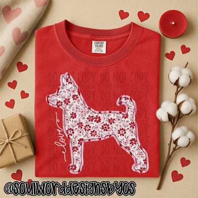 Valentine Faux Quilted Dogs - DIGITAL DOWNLOAD