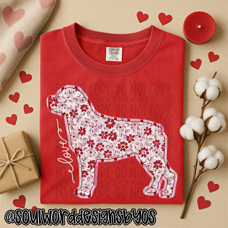 Valentine Faux Quilted Dogs - DIGITAL DOWNLOAD