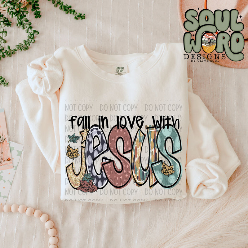 Fall In Love With Jesus Fall Doodle - DIGITAL DOWNLOAD