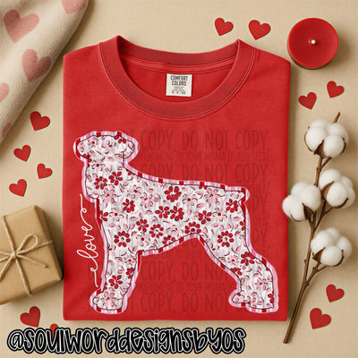 Valentine Faux Quilted Dogs - DIGITAL DOWNLOAD