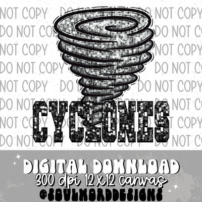 Cyclones Sequin Mascot - DIGITAL DOWNLOAD