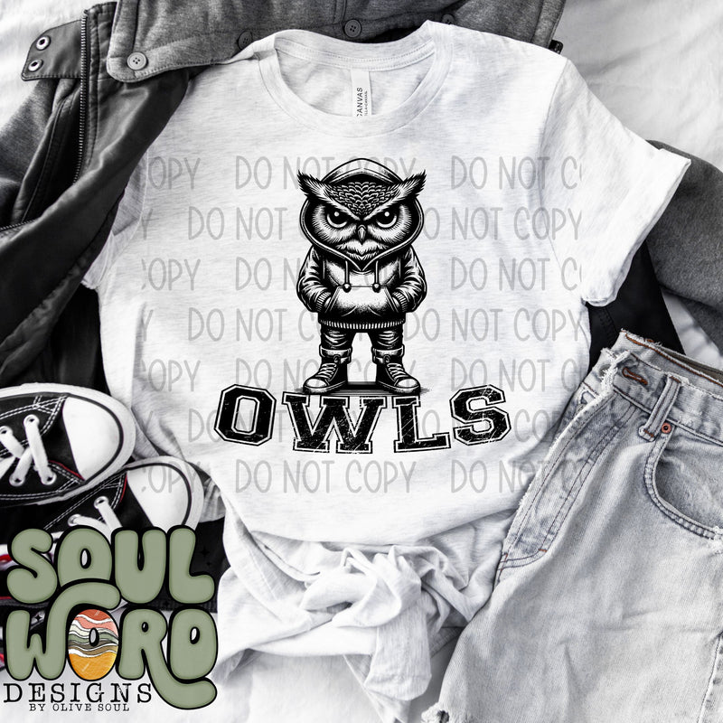 Owls Cool Mascot - DIGITAL DOWNLOAD