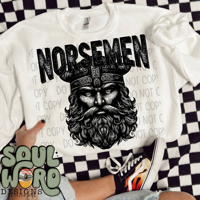 Norsemen Mascot Black & White - DIGITAL DOWNLOAD