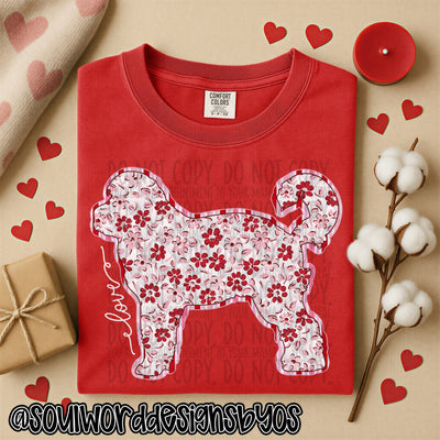 Valentine Faux Quilted Dogs - DIGITAL DOWNLOAD