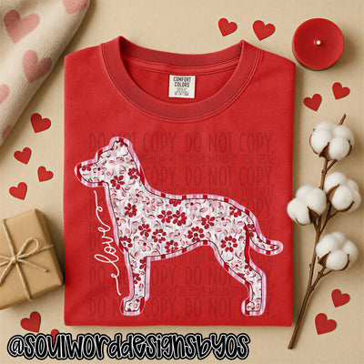 Valentine Faux Quilted Dogs - DIGITAL DOWNLOAD