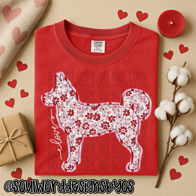 Valentine Faux Quilted Dogs - DIGITAL DOWNLOAD
