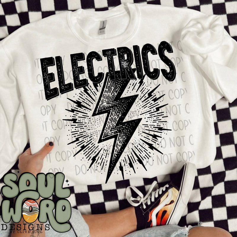 Electrics Mascot Black & White - DIGITAL DOWNLOAD