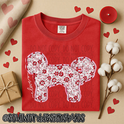 Valentine Faux Quilted Dogs - DIGITAL DOWNLOAD