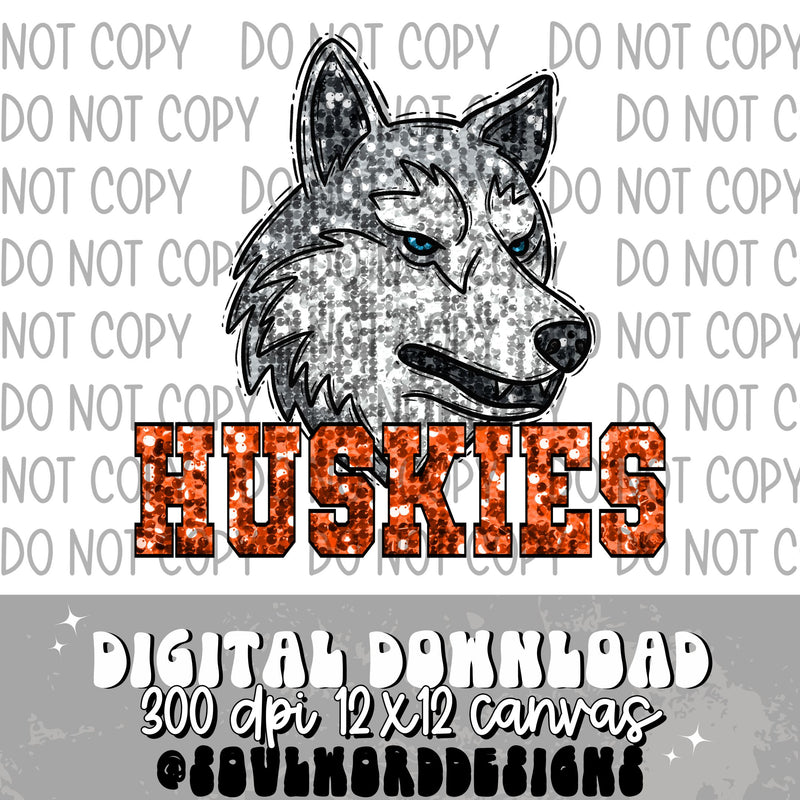 Huskies Sequin Mascot - DIGITAL DOWNLOAD