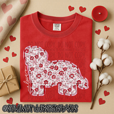 Valentine Faux Quilted Dogs - DIGITAL DOWNLOAD