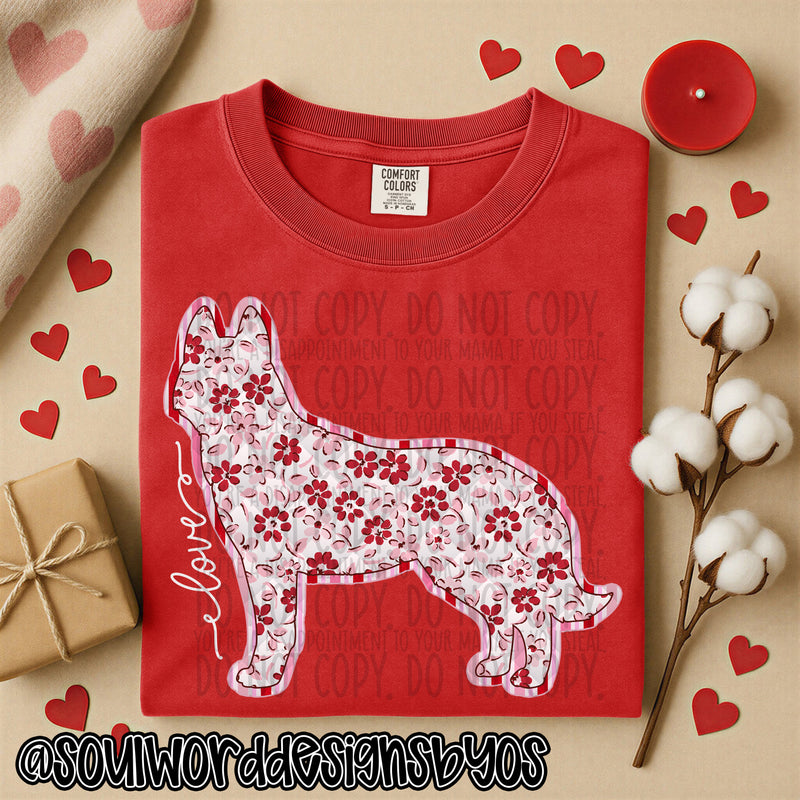 Valentine Faux Quilted Dogs - DIGITAL DOWNLOAD