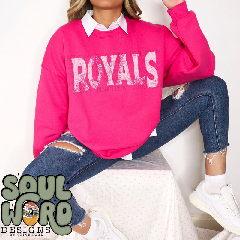 Royals Pink Grunge Mascot - DIGITAL DOWNLOAD