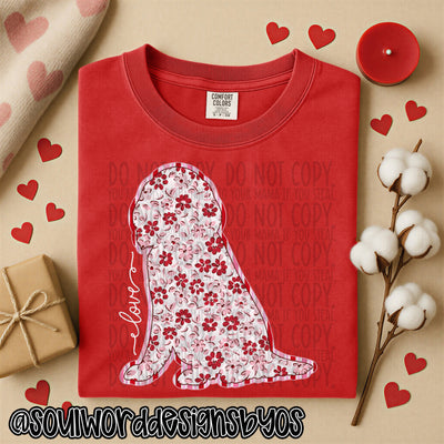 Valentine Faux Quilted Dogs - DIGITAL DOWNLOAD