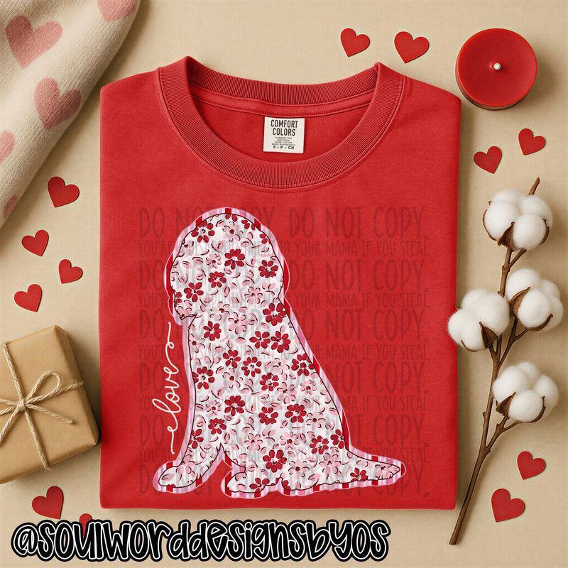 Valentine Faux Quilted Dogs - DIGITAL DOWNLOAD