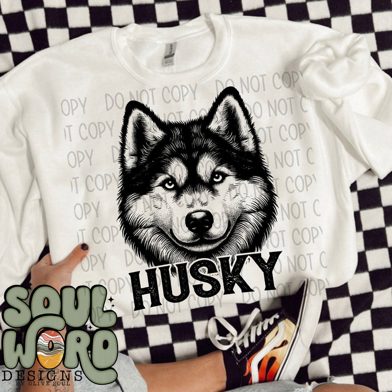 Husky Dog Portrait Single Color - DIGITAL DOWNLOAD