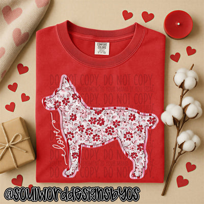 Valentine Faux Quilted Dogs - DIGITAL DOWNLOAD