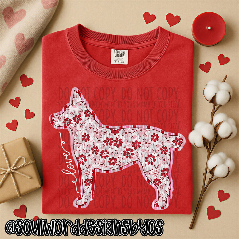 Valentine Faux Quilted Dogs - DIGITAL DOWNLOAD