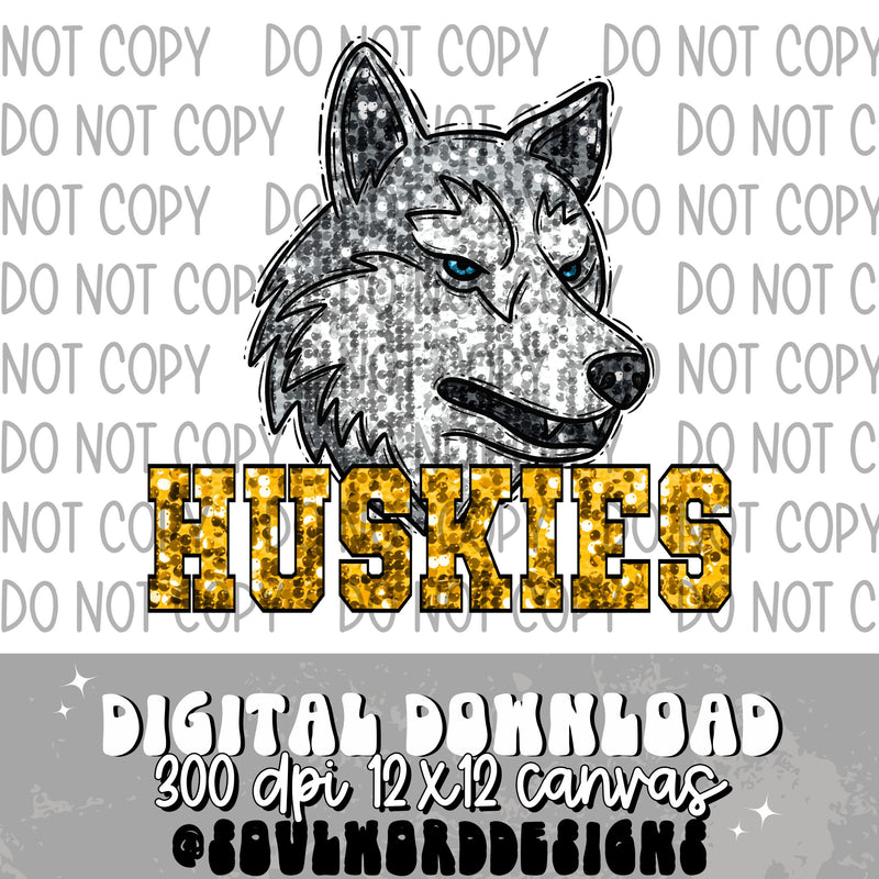 Huskies Sequin Mascot - DIGITAL DOWNLOAD