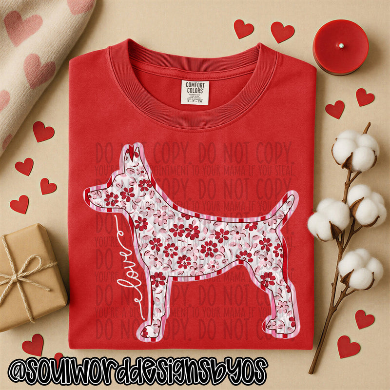 Valentine Faux Quilted Dogs - DIGITAL DOWNLOAD