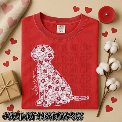 Valentine Faux Quilted Dogs - DIGITAL DOWNLOAD