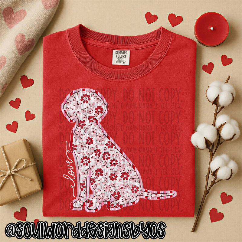 Valentine Faux Quilted Dogs - DIGITAL DOWNLOAD