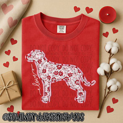 Valentine Faux Quilted Dogs - DIGITAL DOWNLOAD