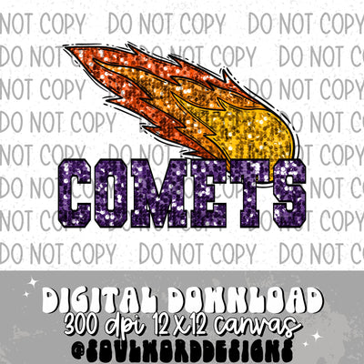 Comets Sequin Mascot - DIGITAL DOWNLOAD