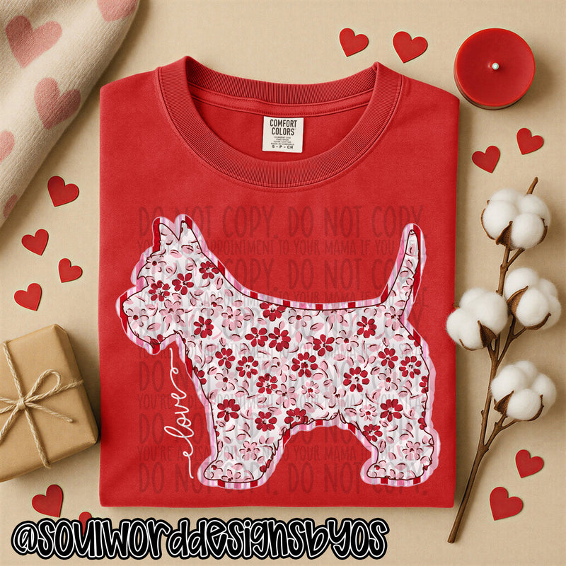Valentine Faux Quilted Dogs - DIGITAL DOWNLOAD