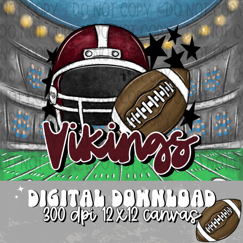 Vikings Football Helmet Maroon - DIGITAL DOWNLOAD