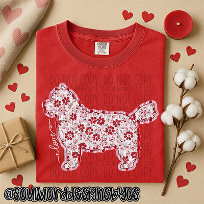Valentine Faux Quilted Dogs - DIGITAL DOWNLOAD