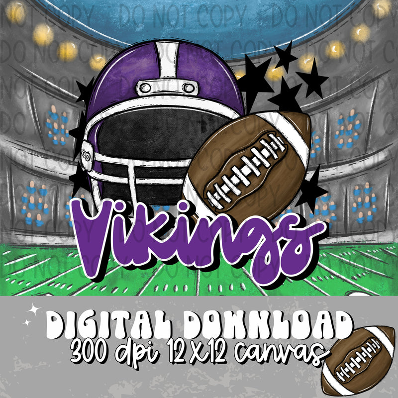 Vikings Football Helmet Purple - DIGITAL DOWNLOAD