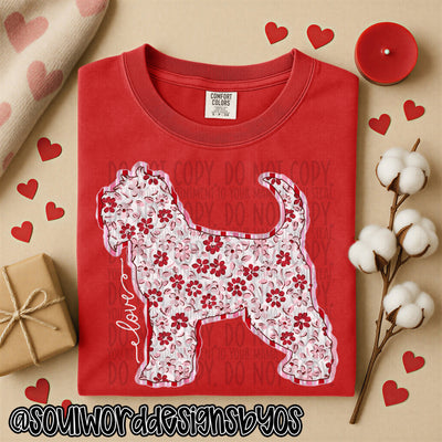 Valentine Faux Quilted Dogs - DIGITAL DOWNLOAD