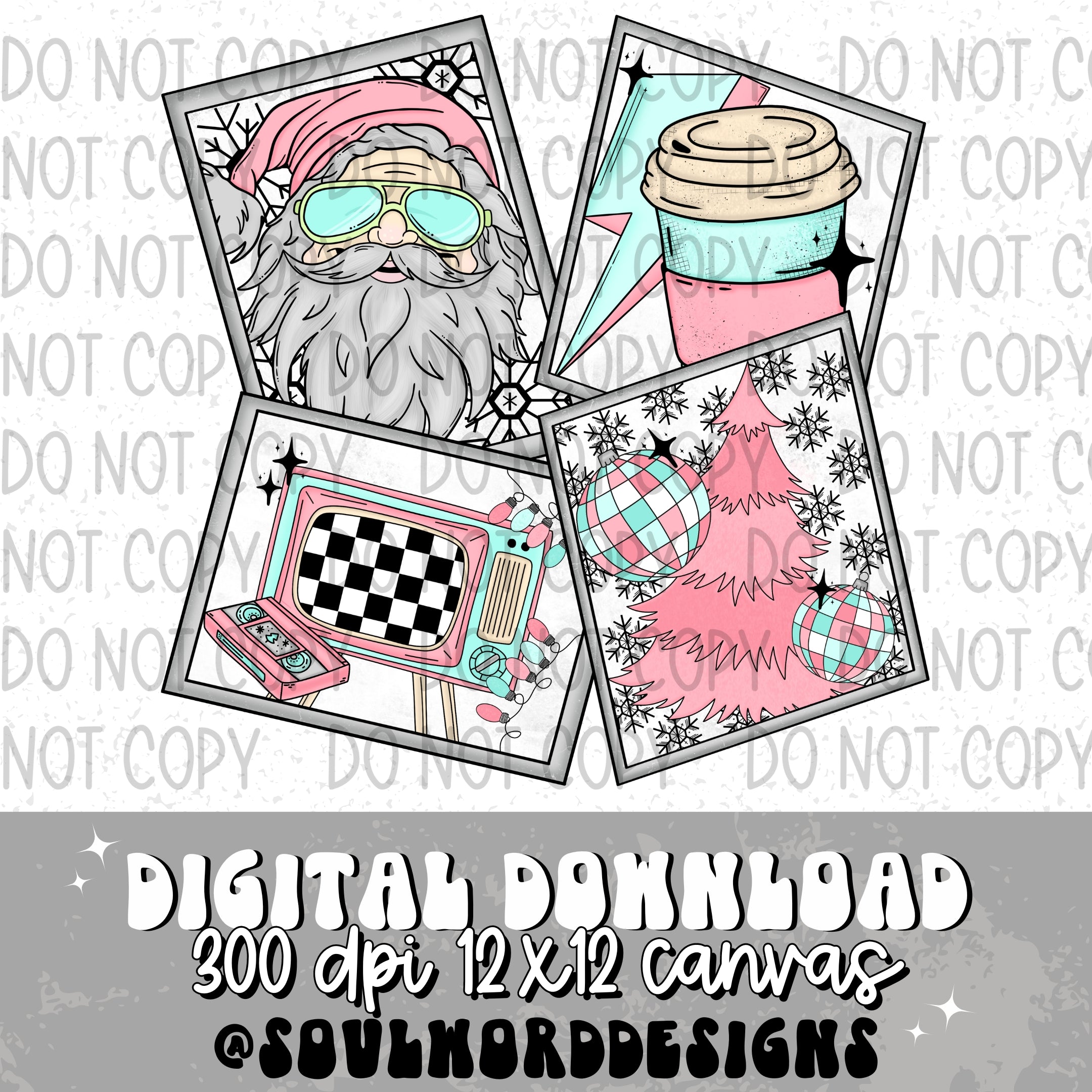 Pink Christmas Collage - DIGITAL DOWNLOAD – Olive Soul