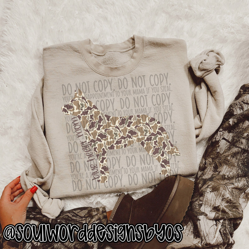 Duck Camo Dogs A-M - DIGITAL DOWNLOAD