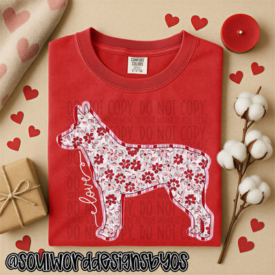 Valentine Faux Quilted Dogs - DIGITAL DOWNLOAD
