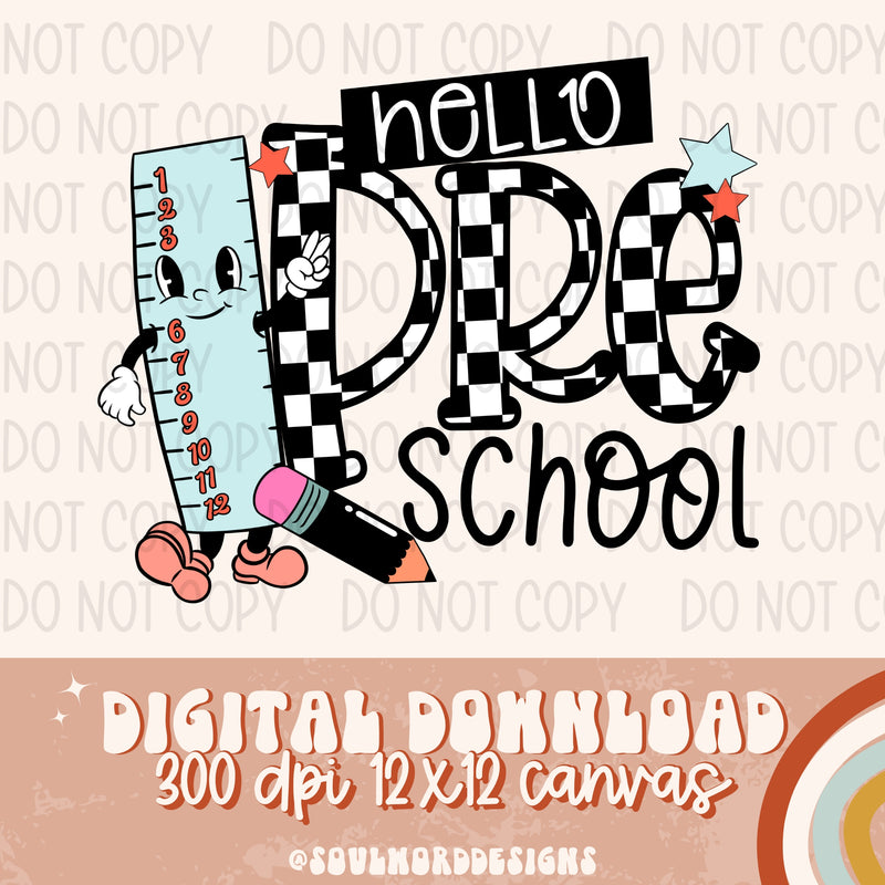 Hello Preschool Back To School - DIGITAL DOWNLOAD