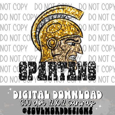 Spartans Sequin Mascot - DIGITAL DOWNLOAD