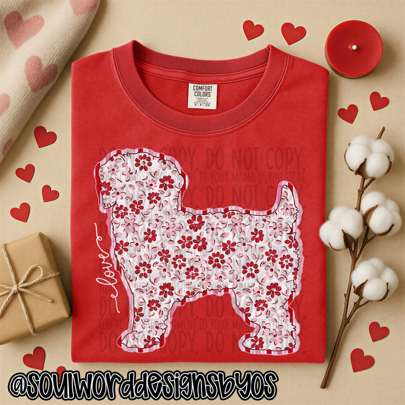 Valentine Faux Quilted Dogs - DIGITAL DOWNLOAD