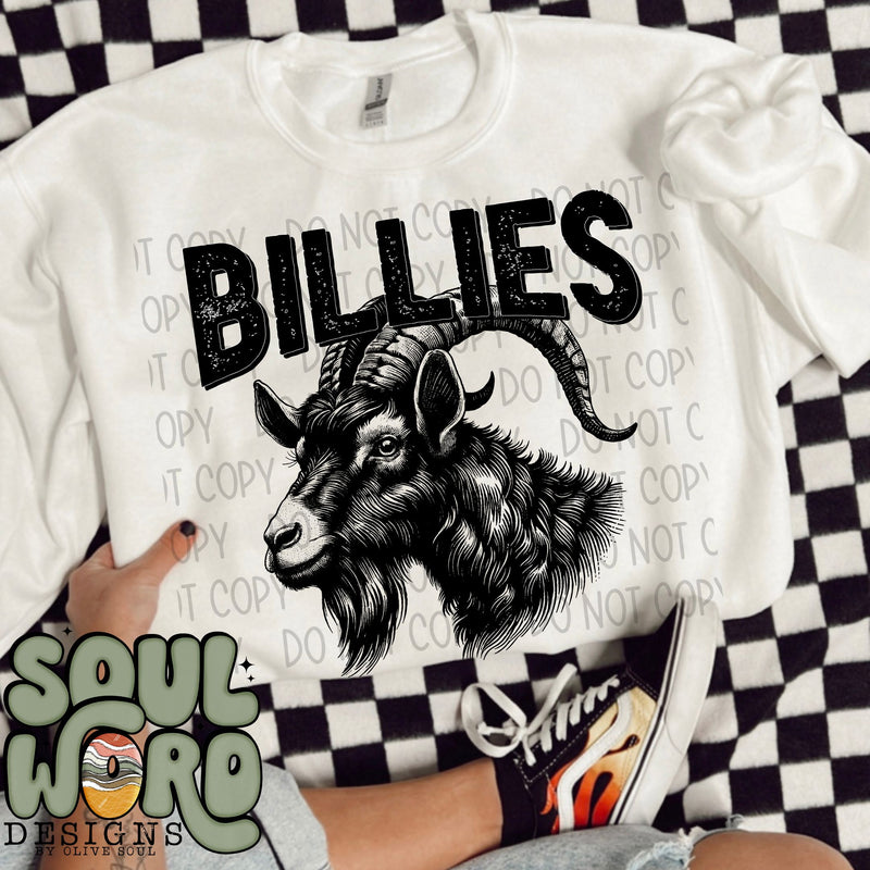 Billies Mascot Black & White - DIGITAL DOWNLOAD