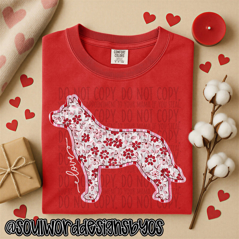 Valentine Faux Quilted Dogs - DIGITAL DOWNLOAD