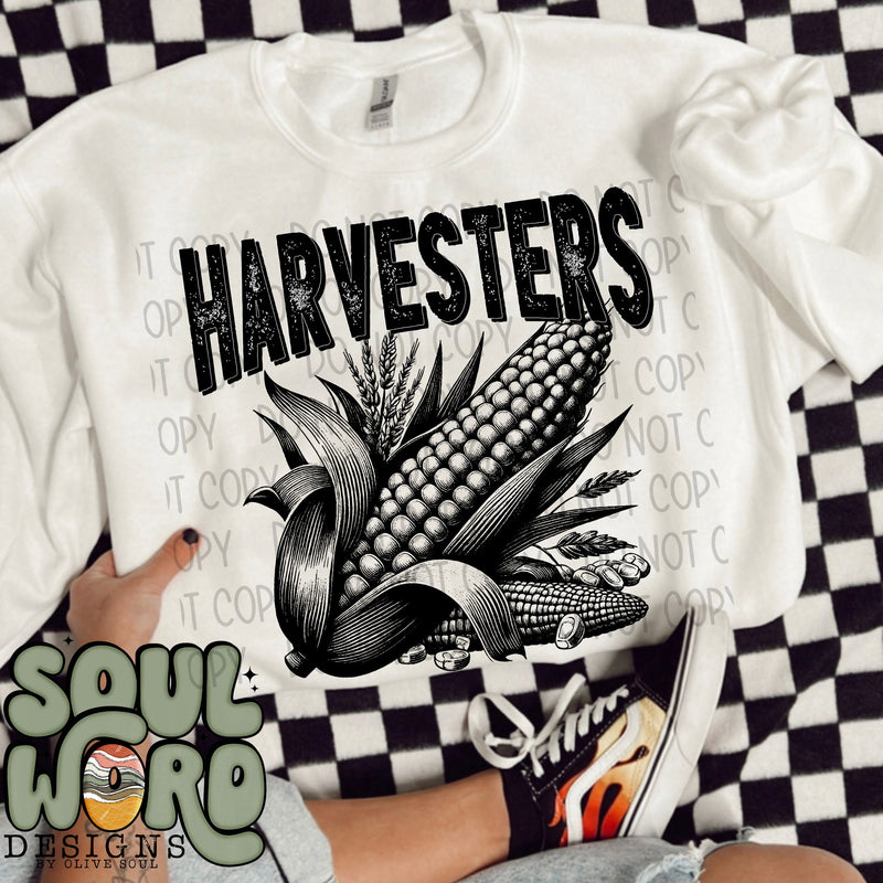 Harvesters Mascot Black & White - DIGITAL DOWNLOAD