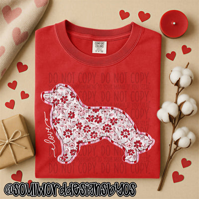 Valentine Faux Quilted Dogs - DIGITAL DOWNLOAD