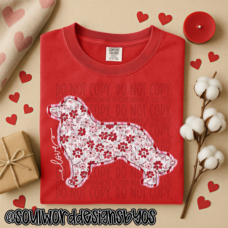 Valentine Faux Quilted Dogs - DIGITAL DOWNLOAD