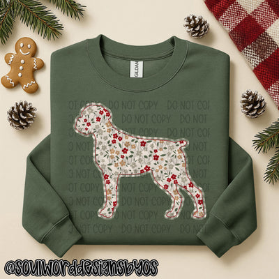 Christmas Faux Quilted Dogs Round 1 - DIGITAL DOWNLOAD