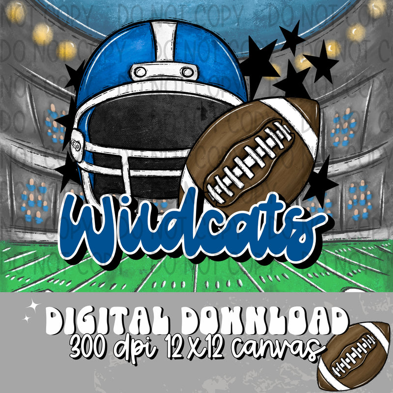 Wildcats Football Helmet Royal Blue - DIGITAL DOWNLOAD