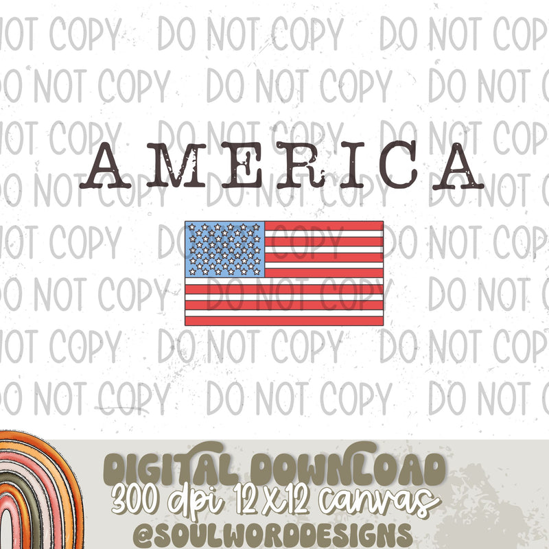 America Simple Flag - DIGITAL DOWNLOAD