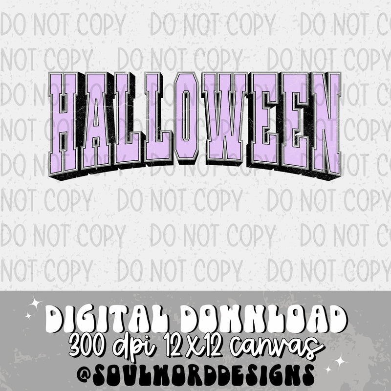 Halloween Purple Varsity - DIGITAL DOWNLOAD